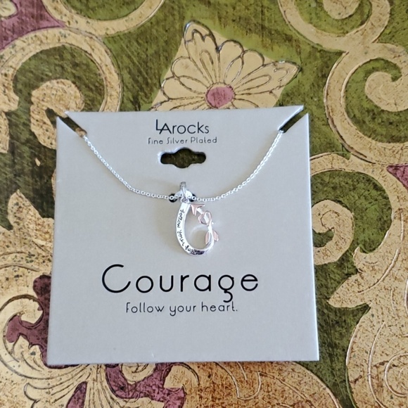 LA Rocks Jewelry La Rocks Fine Silver Plated Teardrop Necklace